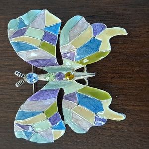 Mosaic Butterfly Brooch/Pin  2" High, 2.5wide